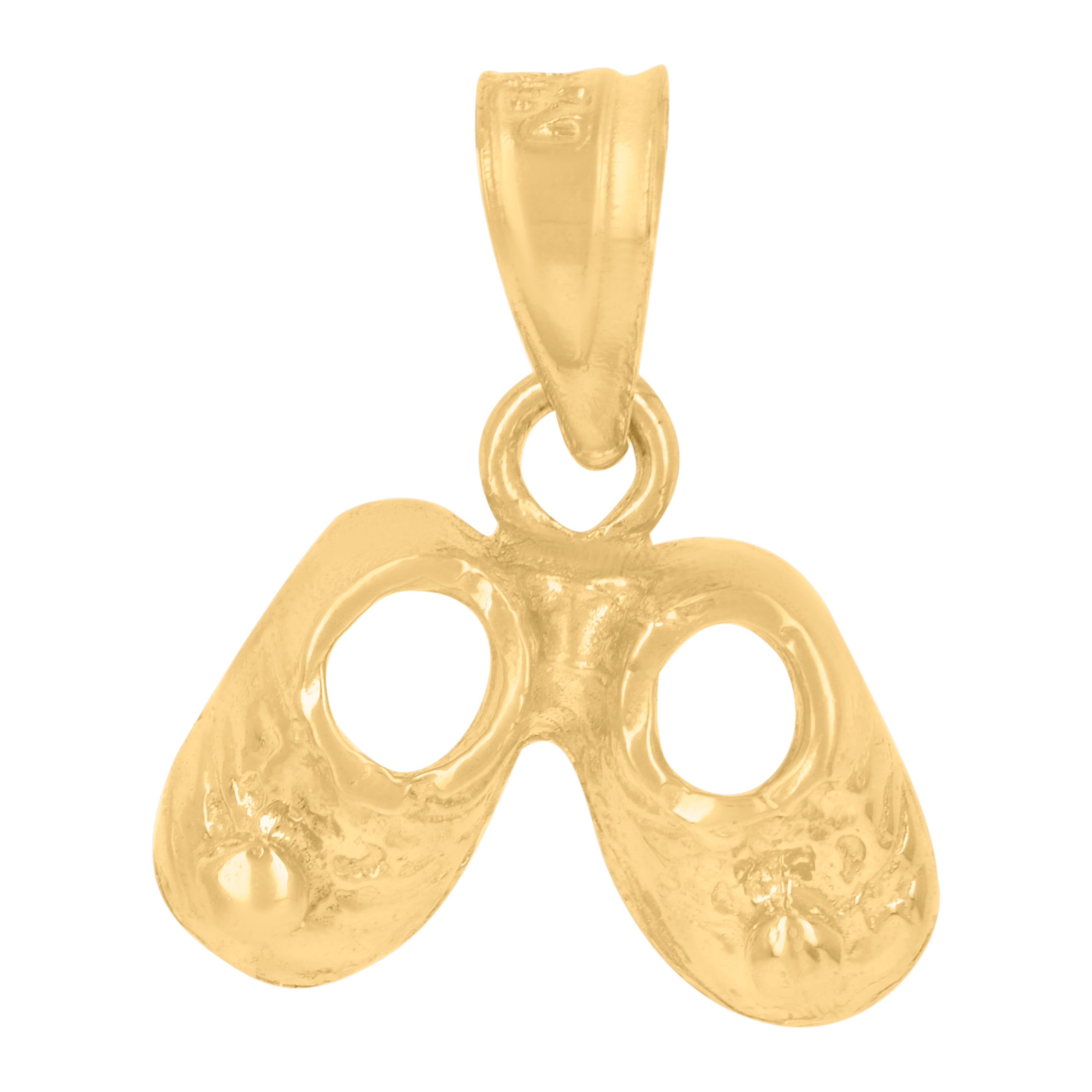 10kt Yellow Gold Diamond-Cut Baby Shoes Charm Pendant