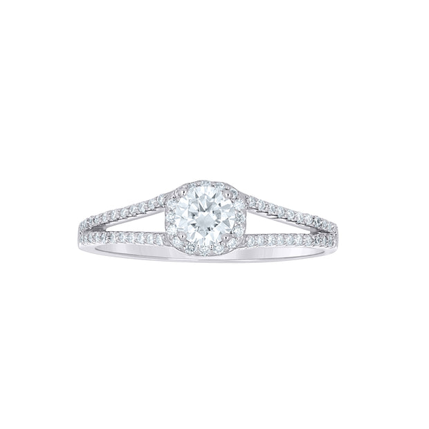 925 Sterling Silver Womens Round 0.81ct Moissanite Engagement Ring Size 8 - SLV-144703