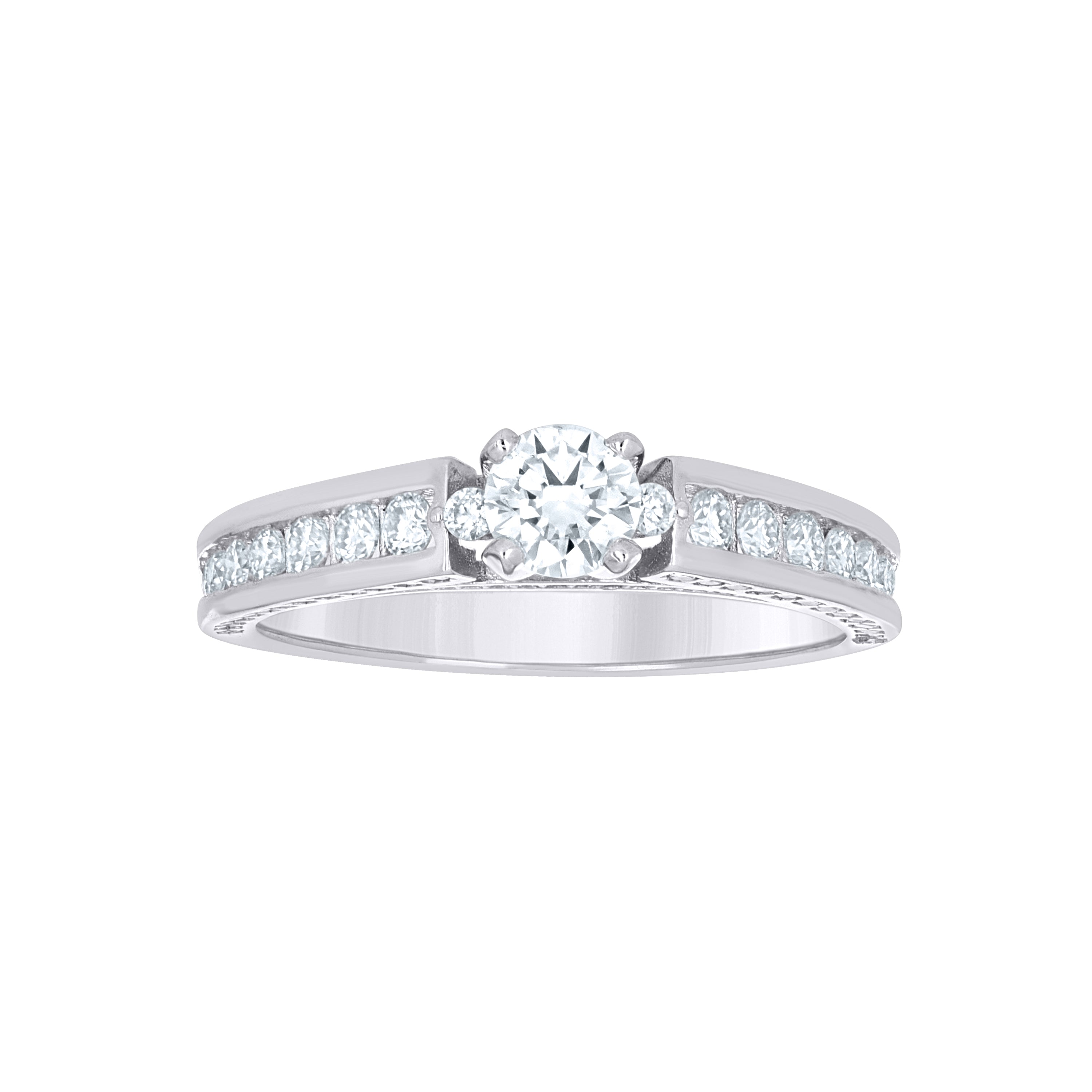 925 Sterling Silver Womens Round 1.56ct Moissanite Engagement Ring Size 8 - SLV-144711