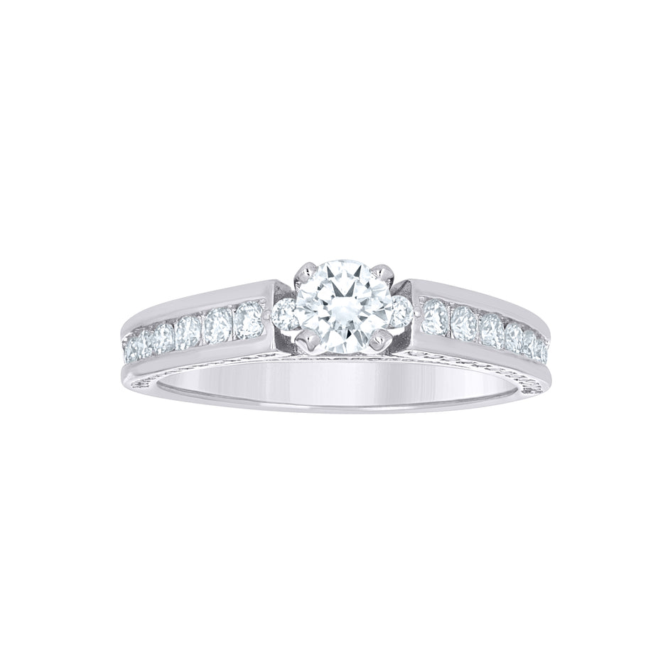 925 Sterling Silver Womens Round 1.56ct Moissanite Engagement Ring Size 9 - SLV-144712
