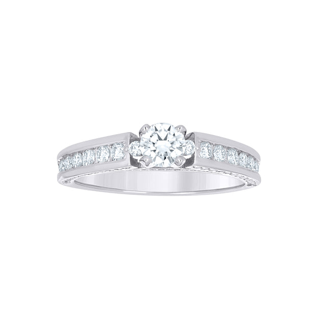 925 Sterling Silver Womens Round 1.56ct Moissanite Engagement Ring Size 10 - SLV-144713