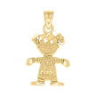 10kt Yellow Gold Diamond-Cut Baby Girl Charm Pendant