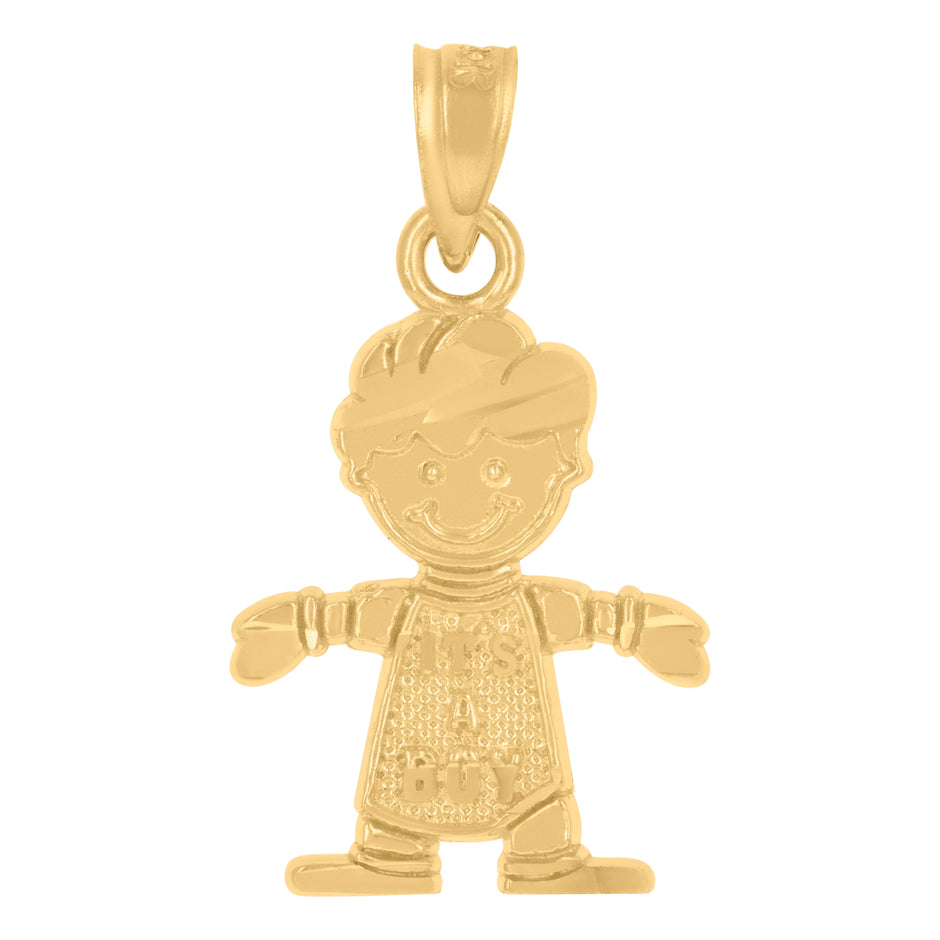 10kt Yellow Gold Baby Boy Charm Pendant