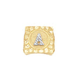 10kt Two-Tone Gold Unisex Initial Alphabet A Nugget Ring