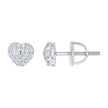 925 Sterling Silver Womens Cubic-Zirconia Heart Stud Earrings