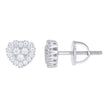 925 Sterling Silver Womens Cubic-Zirconia Heart Stud Earrings