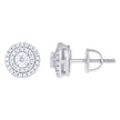 925 Sterling Silver Unisex Cubic-Zirconia Round Fashion Stud Earrings