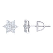 925 Sterling Silver Unisex Cubic-Zirconia Star Of David Religious Stud Earrings