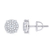 925 Sterling Silver Unisex Cubic-Zirconia Round Fashion Stud Earrings