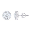 925 Sterling Silver Womens Cubic-Zirconia Round Fashion Stud Earrings