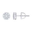 925 Sterling Silver Unisex Cubic-Zirconia Round Fashion Stud Earrings