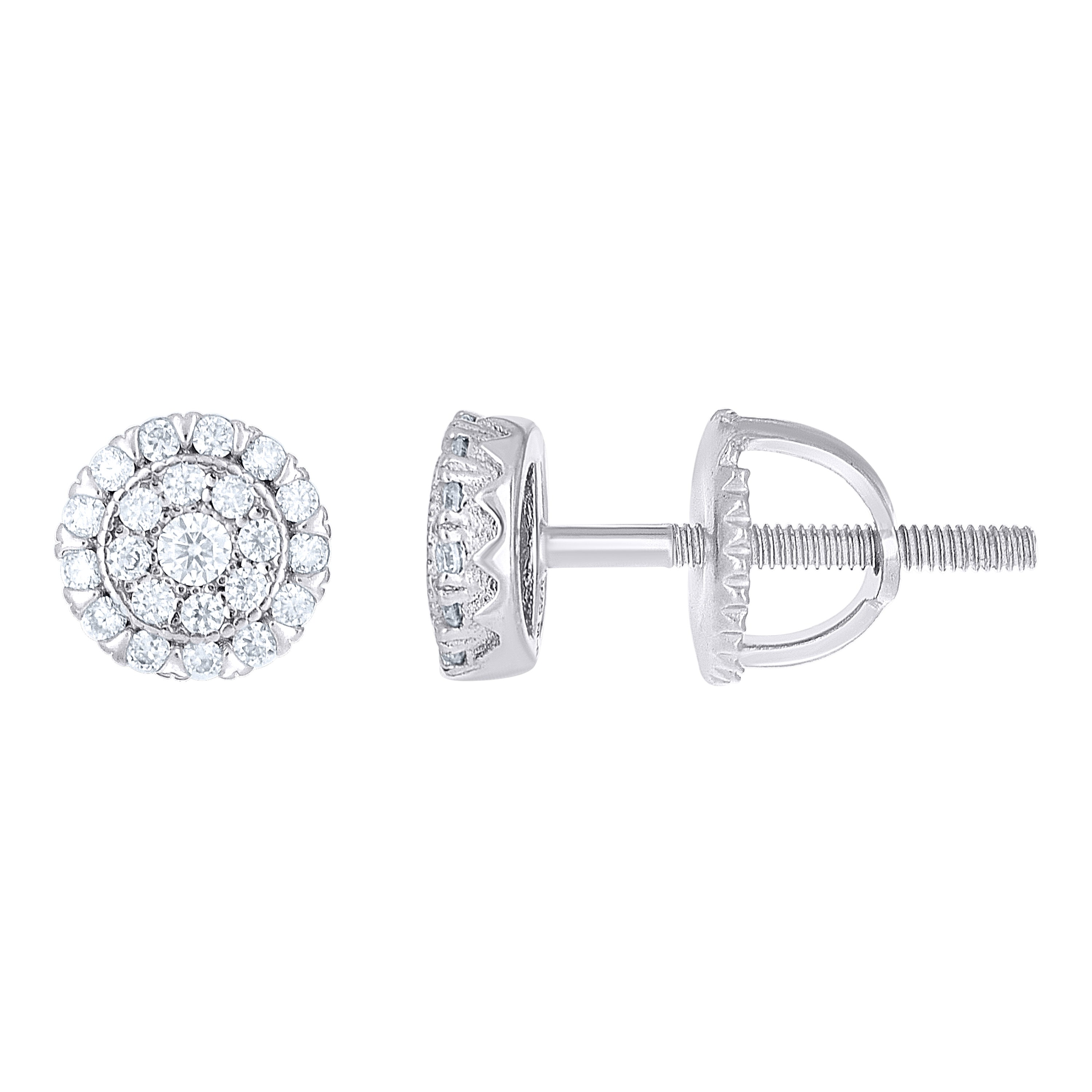 925 Sterling Silver Womens Cubic-Zirconia Round Fashion Stud Earrings