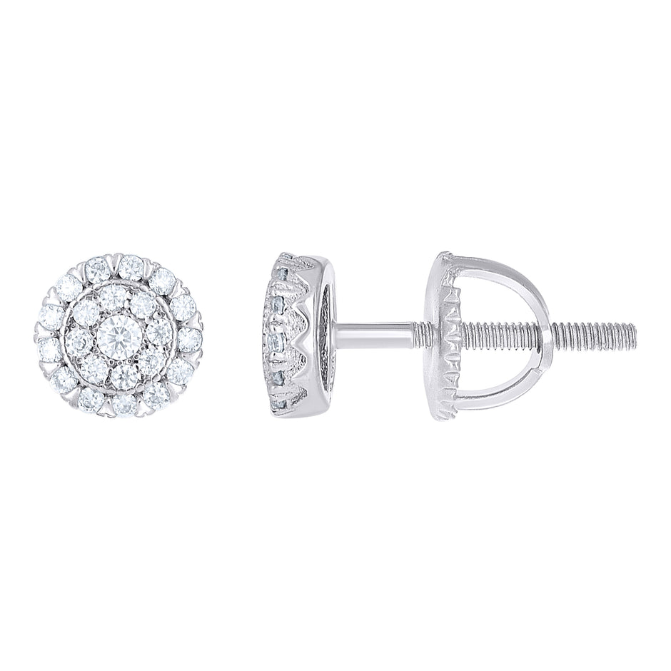 925 Sterling Silver Womens Cubic-Zirconia Round Fashion Stud Earrings