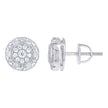 925 Sterling Silver Womens Cubic-Zirconia Round Fashion Stud Earrings