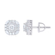 925 Sterling Silver Womens Round Marquise/Princess-cut Cubic-Zirconia Square Fashion Stud Earrings