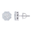 925 Sterling Silver Womens Round Princess-cut Cubic-Zirconia Round Fashion Stud Earrings