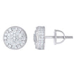 925 Sterling Silver Unisex Cubic-Zirconia Round Fashion Stud Earrings