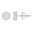 925 Sterling Silver Unisex Cubic-Zirconia Round Fashion Stud Earrings