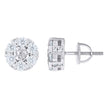 925 Sterling Silver Unisex Cubic-Zirconia Round Fashion Stud Earrings