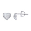 925 Sterling Silver Womens Cubic-Zirconia Heart Stud Earrings