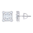 925 Sterling Silver Womens Round Marquise/Princess-cut Cubic-Zirconia Square Fashion Stud Earrings