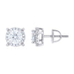 925 Sterling Silver Unisex Cubic-Zirconia Round Fashion Stud Earrings