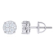 925 Sterling Silver Unisex Round Princess-cut Cubic-Zirconia Round Fashion Stud Earrings