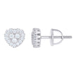 925 Sterling Silver Womens Round 0.40ct Moissanite Heart Stud Earrings