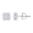925 Sterling Silver Womens Round Baguette 0.26ct, 0.15ct Moissanite Clover Good Luck Stud Earrings