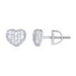 925 Sterling Silver Womens Round Baguette 0.20ct, 0.33ct Moissanite Heart Stud Earrings
