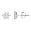 925 Sterling Silver Unisex Round 0.25ct Moissanite Star Of David Religious Stud Earrings