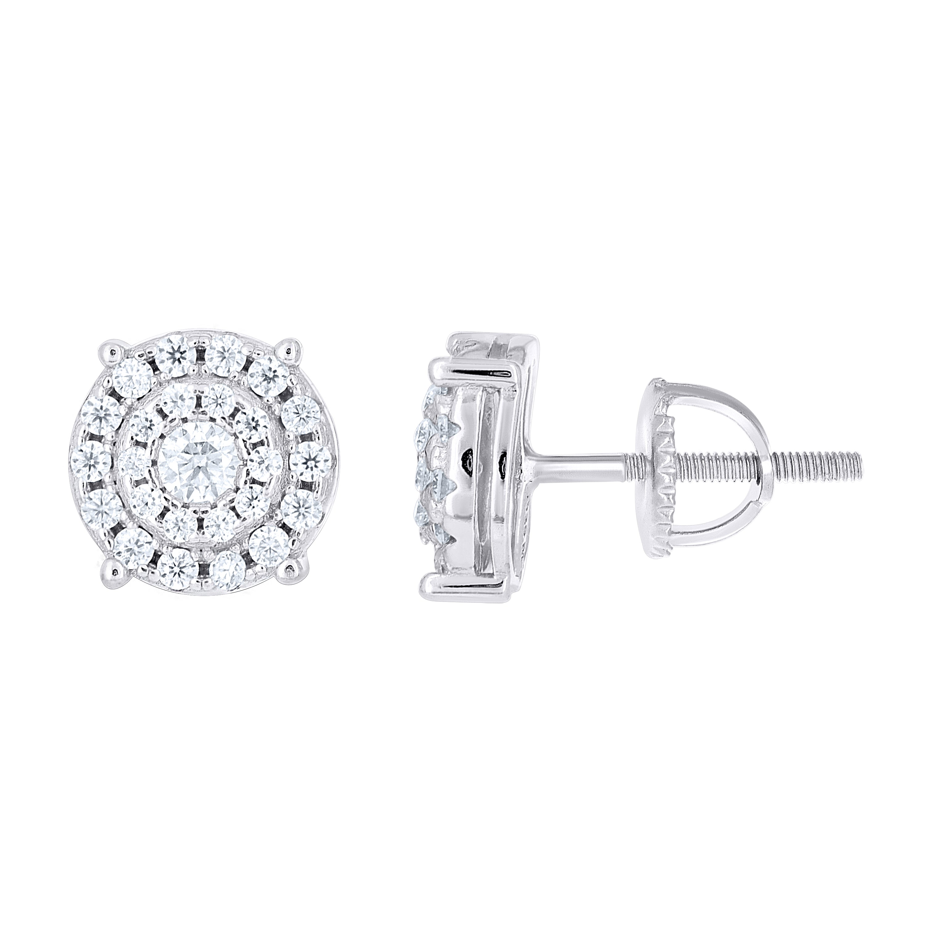 925 Sterling Silver Womens Round 0.60ct Moissanite Round Fashion Stud Earrings