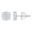 925 Sterling Silver Womens Round Baguette 0.12ct, 0.61ct Moissanite Round Fashion Stud Earrings