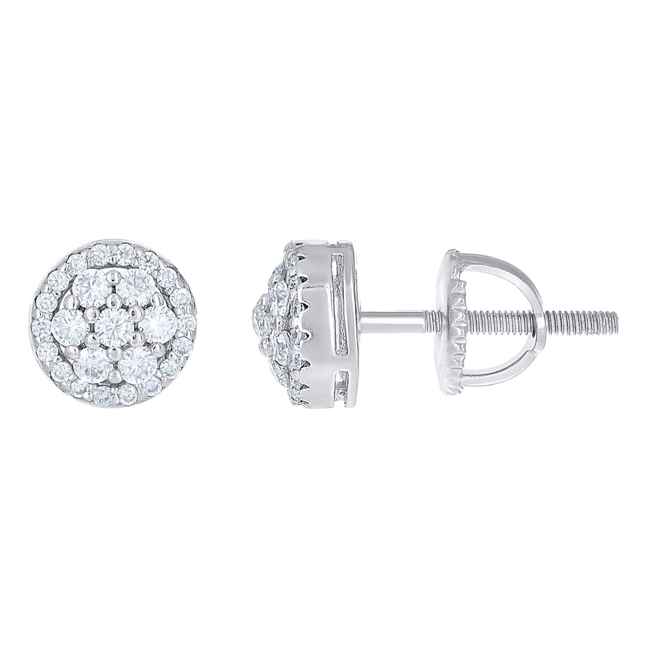 925 Sterling Silver Womens Round 0.52ct Moissanite Round Fashion Stud Earrings