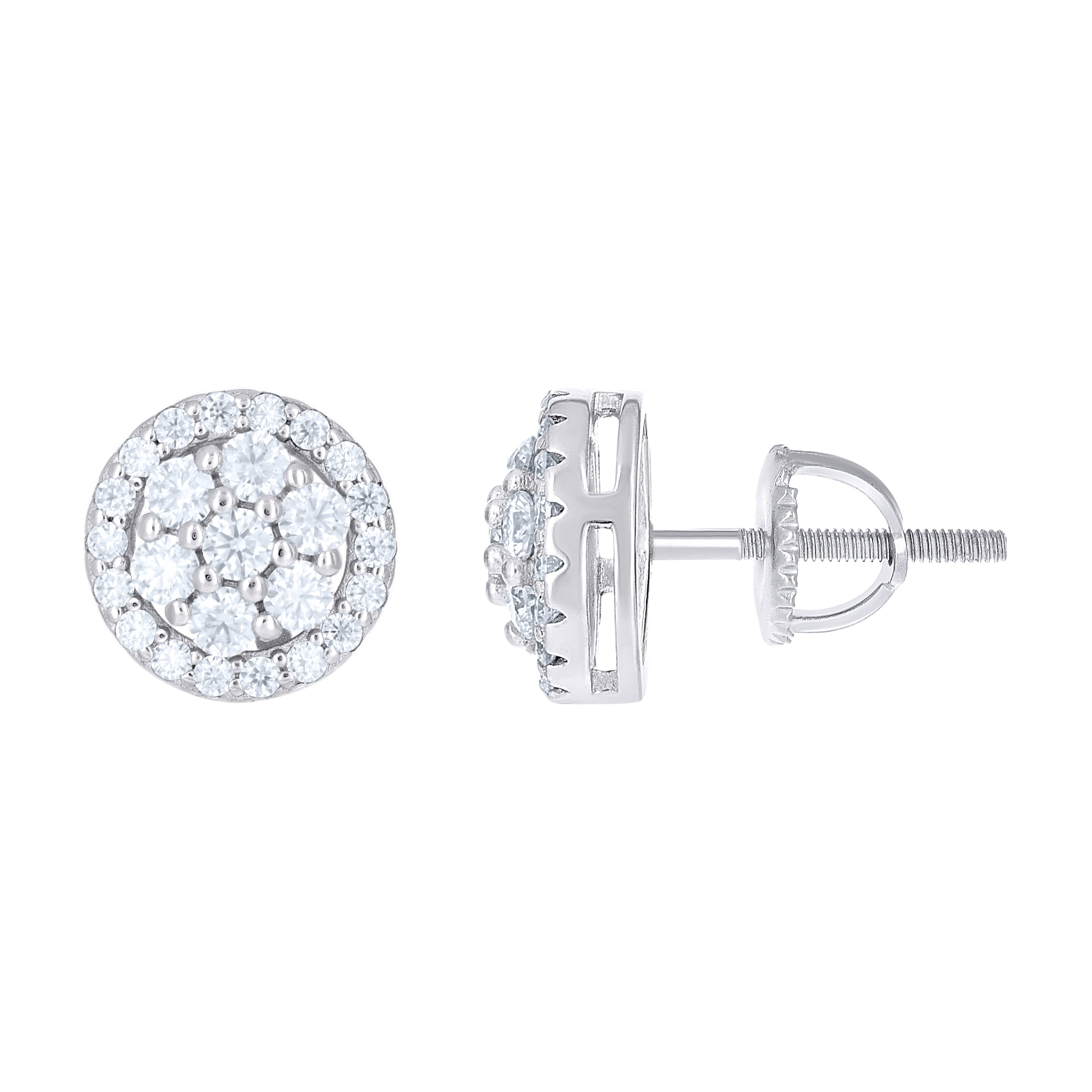 925 Sterling Silver Womens Round 1.12ct Moissanite Round Fashion Stud Earrings