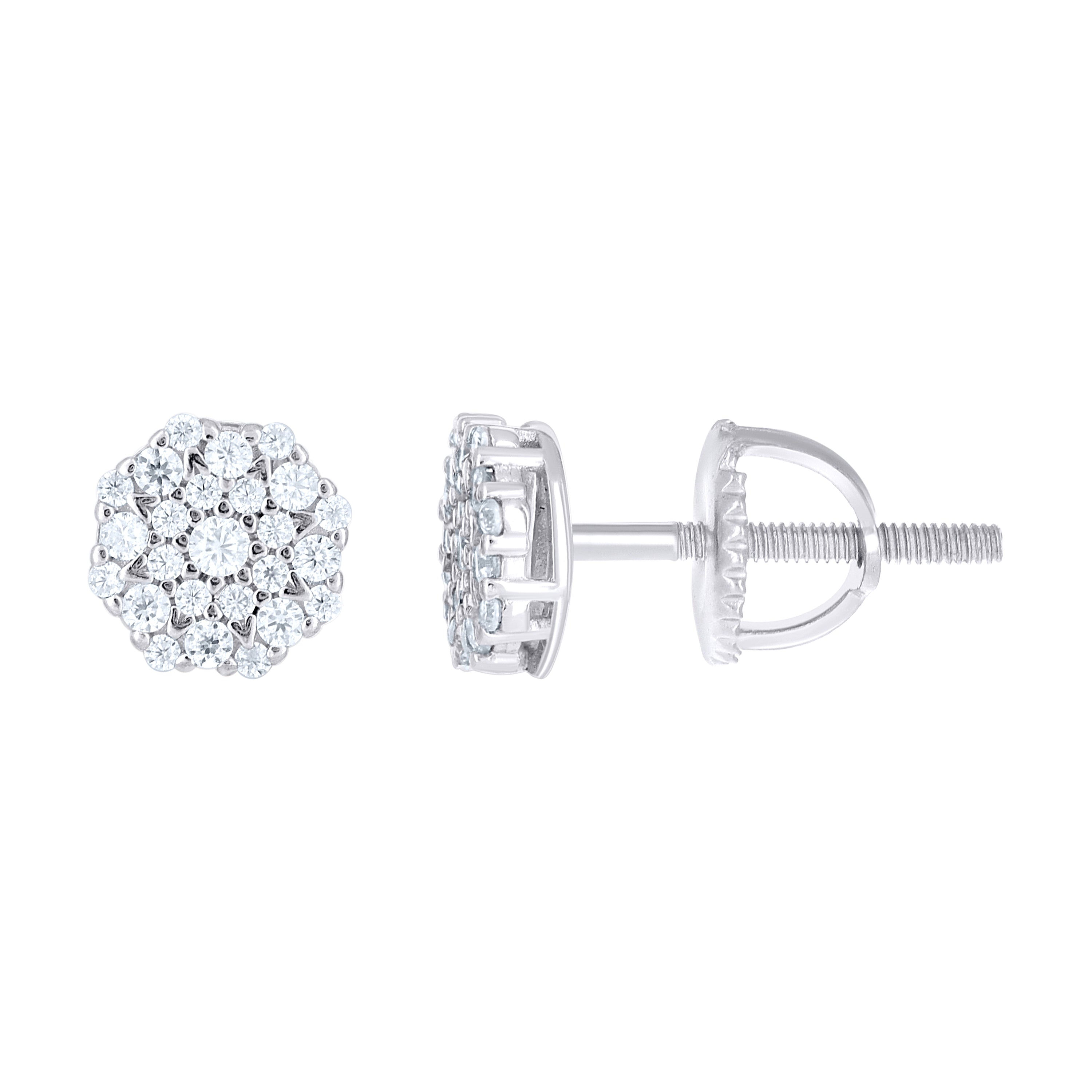 925 Sterling Silver Womens Round 0.29ct Moissanite Round Fashion Stud Earrings