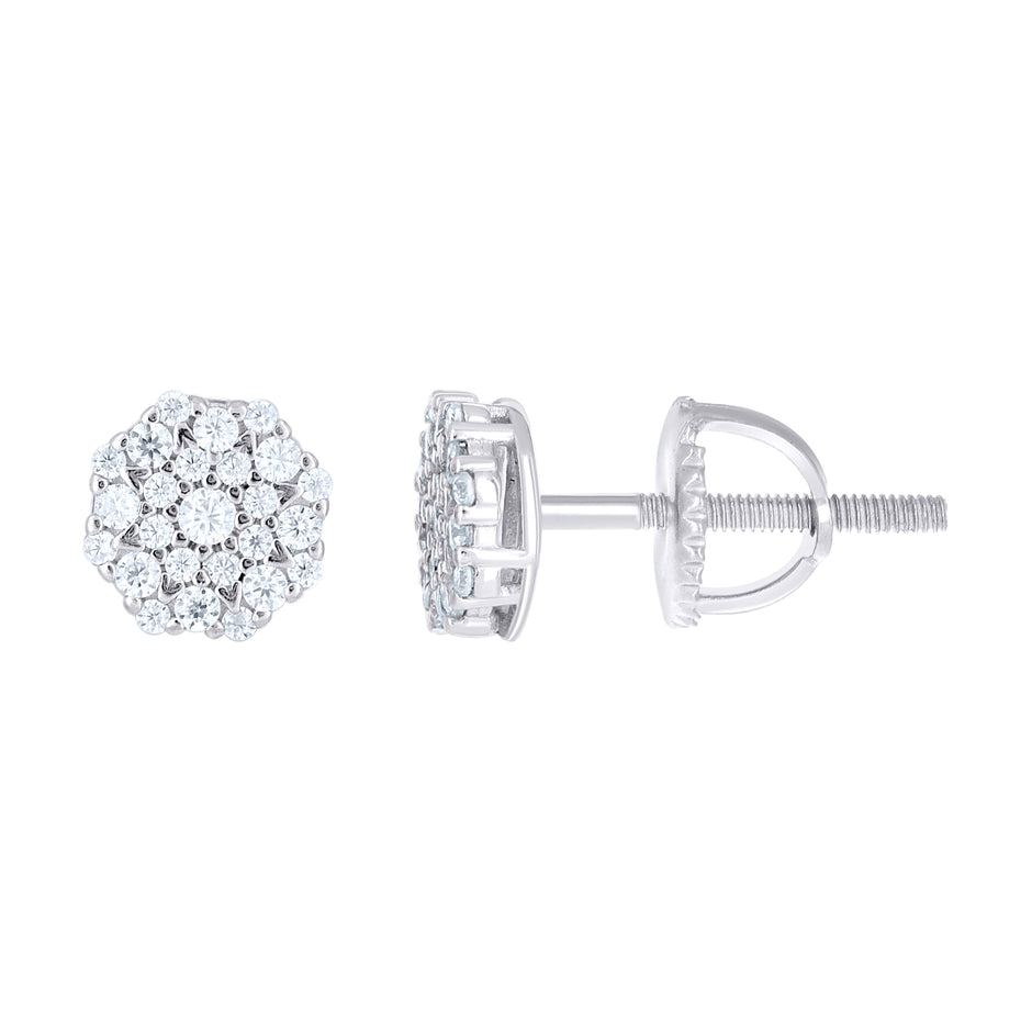 925 Sterling Silver Womens Round 0.29ct Moissanite Round Fashion Stud Earrings