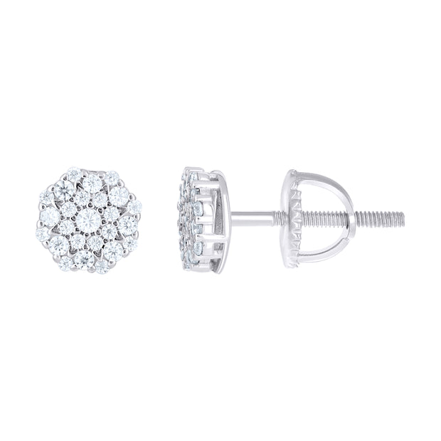 925 Sterling Silver Womens Round 0.29ct Moissanite Round Fashion Stud Earrings