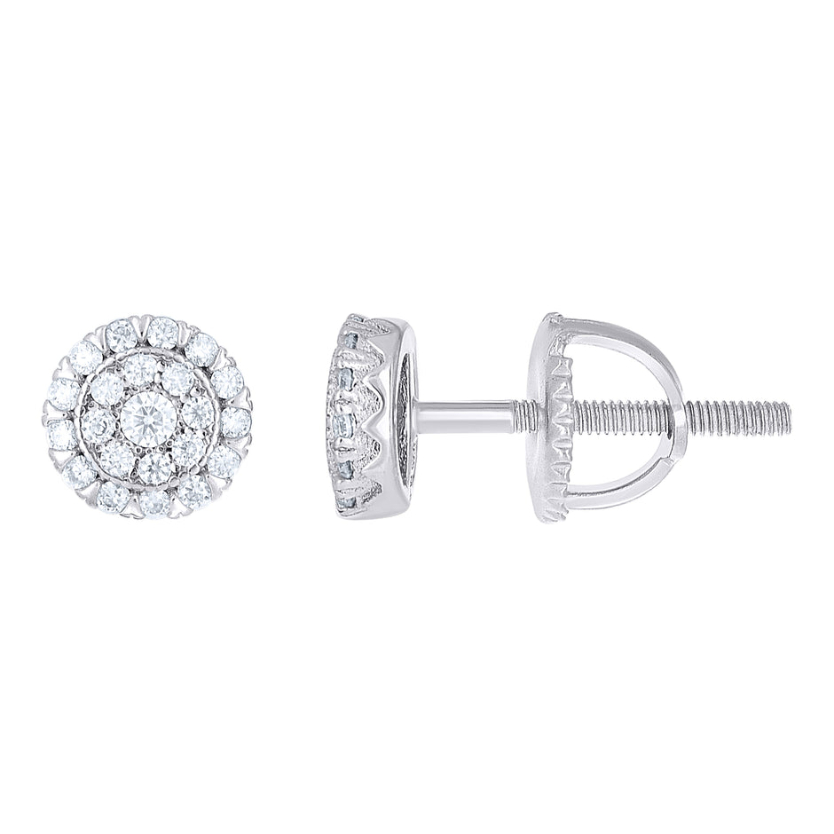 925 Sterling Silver Womens Round 0.27ct Moissanite Round Fashion Stud Earrings