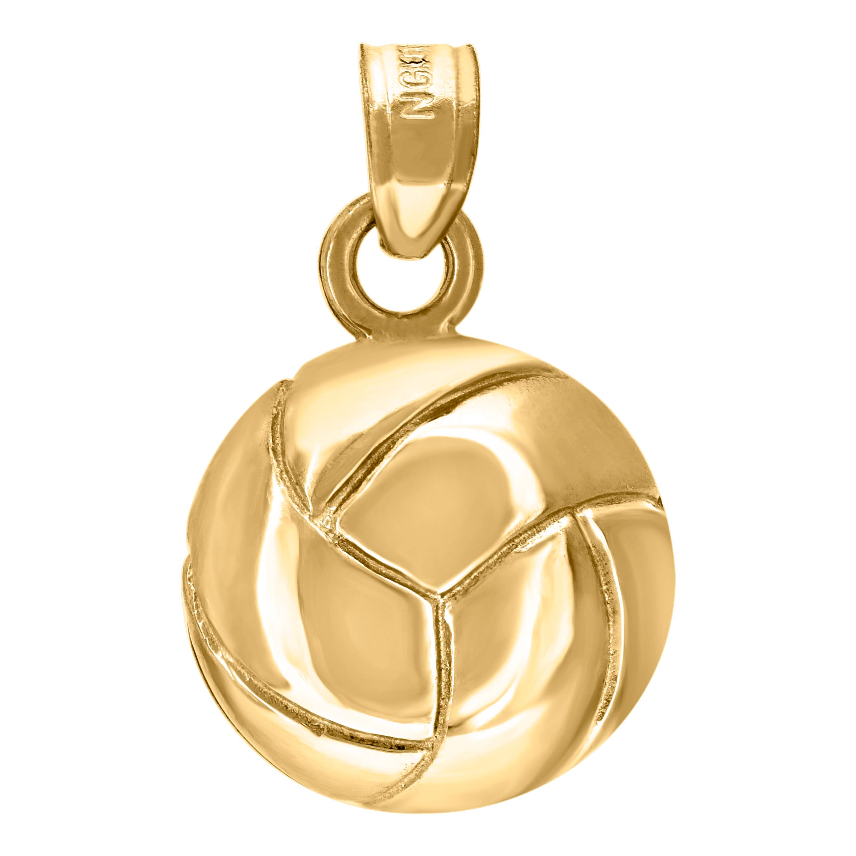 10kt Yellow Gold Unisex Football Sports Charm Pendant