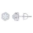 925 Sterling Silver Womens Round 0.44ct Moissanite Flower Fashion Stud Earrings