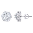 925 Sterling Silver Womens Round 1.59ct Moissanite Flower Fashion Stud Earrings