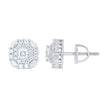 925 Sterling Silver Womens Round Marquise/Princess-cut 0.35ct, 0.93ct Moissanite Square Fashion Stud Earrings