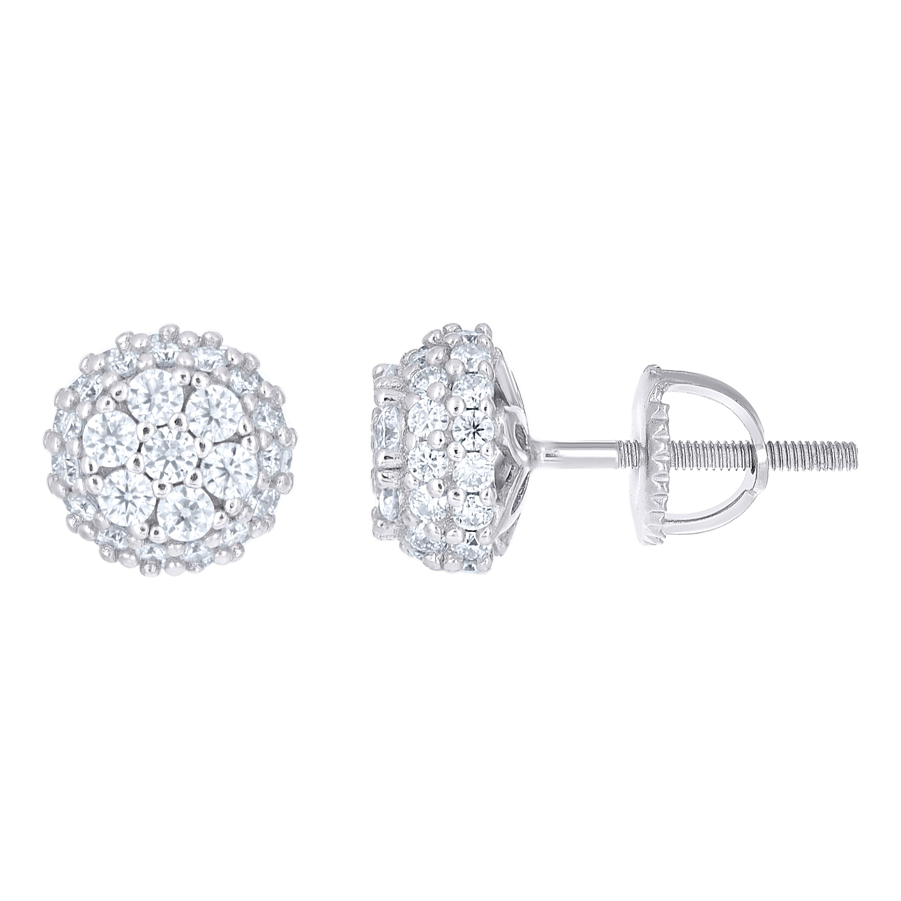 925 Sterling Silver Womens Round 1.30ct Moissanite Round Fashion Stud Earrings