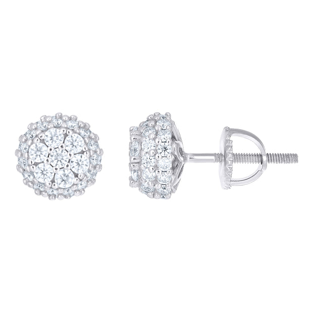 925 Sterling Silver Womens Round 1.30ct Moissanite Round Fashion Stud Earrings