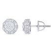 925 Sterling Silver Womens Round 0.89ct Moissanite Round Fashion Stud Earrings