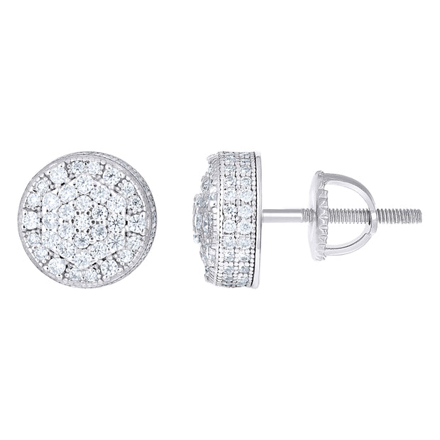 925 Sterling Silver Womens Round 1.15ct Moissanite Round Fashion Stud Earrings