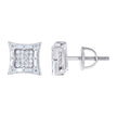 925 Sterling Silver Unisex Round Baguette 0.31ct, 0.44ct Moissanite Square Fashion Stud Earrings