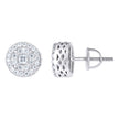 925 Sterling Silver Womens Round Princess-cut 0.59ct, 0.20ct Moissanite Round Fashion Stud Earrings