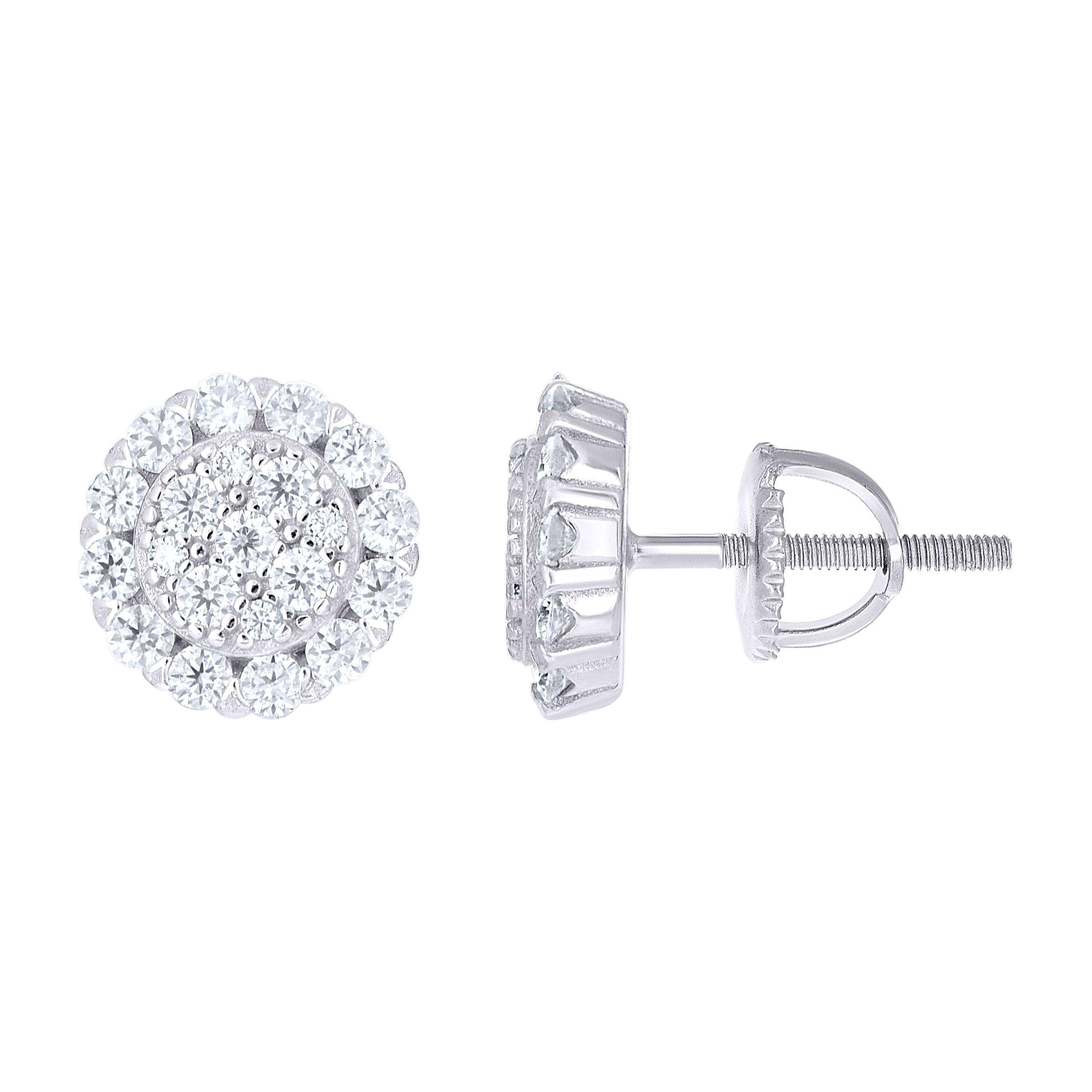 925 Sterling Silver Womens Round 1.26ct Moissanite Round Fashion Stud Earrings
